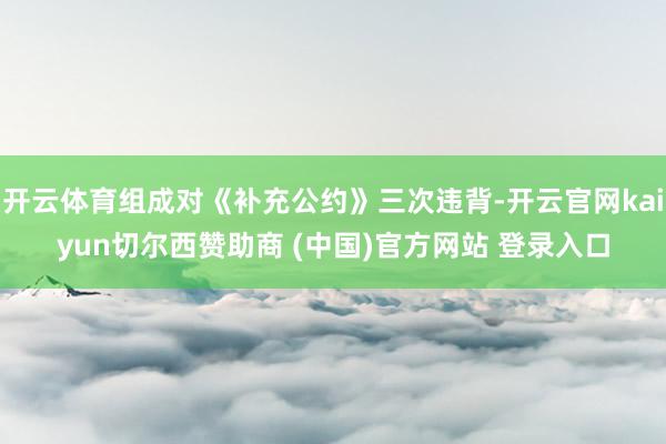 开云体育组成对《补充公约》三次违背-开云官网kaiyun切尔西赞助商 (中国)官方网站 登录入口