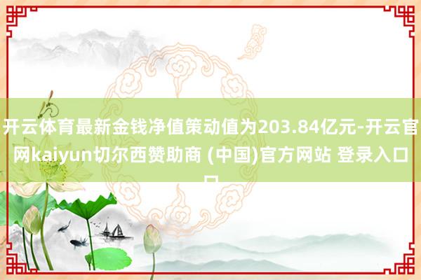 开云体育最新金钱净值策动值为203.84亿元-开云官网kaiyun切尔西赞助商 (中国)官方网站 登录入口