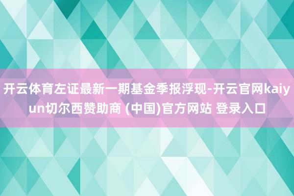 开云体育左证最新一期基金季报浮现-开云官网kaiyun切尔西赞助商 (中国)官方网站 登录入口