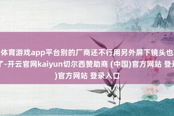体育游戏app平台别的厂商还不行用另外屏下镜头也取消了-开云官网kaiyun切尔西赞助商 (中国)官方网站 登录入口