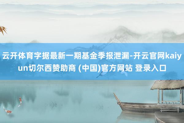云开体育字据最新一期基金季报泄漏-开云官网kaiyun切尔西赞助商 (中国)官方网站 登录入口