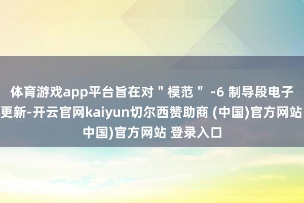 体育游戏app平台旨在对＂模范＂ -6 制导段电子单位进行更新-开云官网kaiyun切尔西赞助商 (中国)官方网站 登录入口