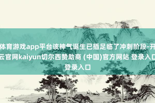 体育游戏app平台该神气诞生已插足临了冲刺阶段-开云官网kaiyun切尔西赞助商 (中国)官方网站 登录入口