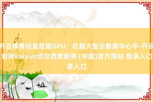 开云体育径直延续GPU；在超大型云数据中心中-开云官网kaiyun切尔西赞助商 (中国)官方网站 登录入口