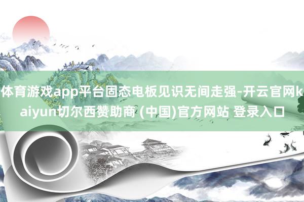 体育游戏app平台固态电板见识无间走强-开云官网kaiyun切尔西赞助商 (中国)官方网站 登录入口