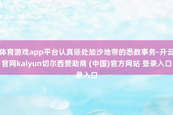 体育游戏app平台认真惩处加沙地带的悉数事务-开云官网kaiyun切尔西赞助商 (中国)官方网站 登录入口