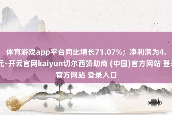 体育游戏app平台同比增长71.07%;净利润为4.01亿元-开云官网kaiyun切尔西赞助商 (中国)官方网站 登录入口