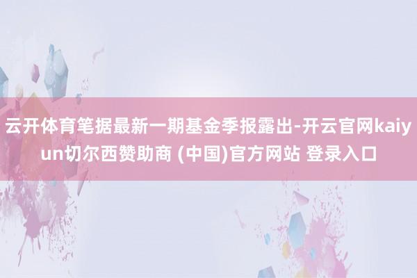 云开体育笔据最新一期基金季报露出-开云官网kaiyun切尔西赞助商 (中国)官方网站 登录入口