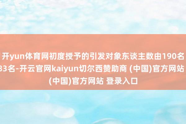 开yun体育网初度授予的引发对象东谈主数由190名挪动为183名-开云官网kaiyun切尔西赞助商 (中国)官方网站 登录入口