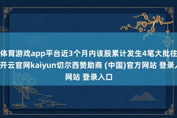 体育游戏app平台近3个月内该股累计发生4笔大批往返-开云官网kaiyun切尔西赞助商 (中国)官方网站 登录入口
